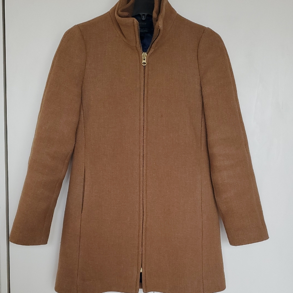 J. Crew Lodge Italian Wool Blend Heavy Coat In Camel Color
